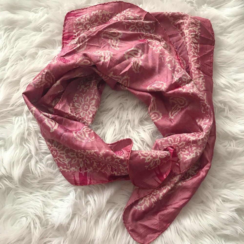 Pink oriental style scarf